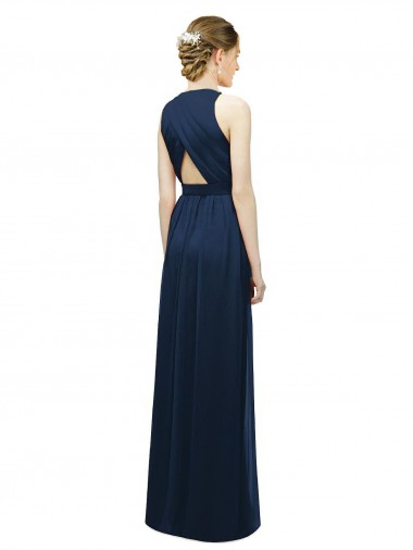 Sleek Halter Neck Chiffon Bridesmaid Dress  Canada