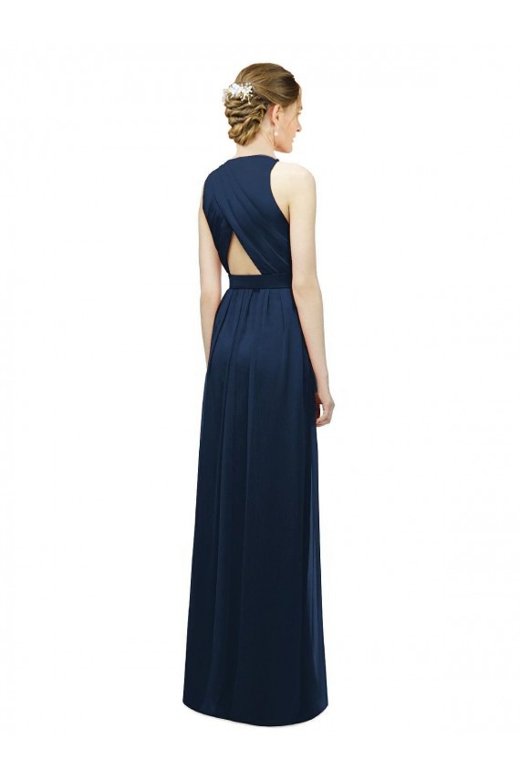 Sleek Halter Neck Chiffon Bridesmaid Dress  Canada