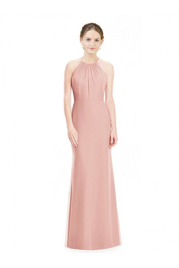Halter Neck Trumpet Chiffon Bridesmaid Dress Canada