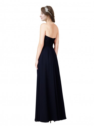 Strapless Chiffon Bridesmaids Dress with a Beaded Lace Sweetheart Bodice Canada