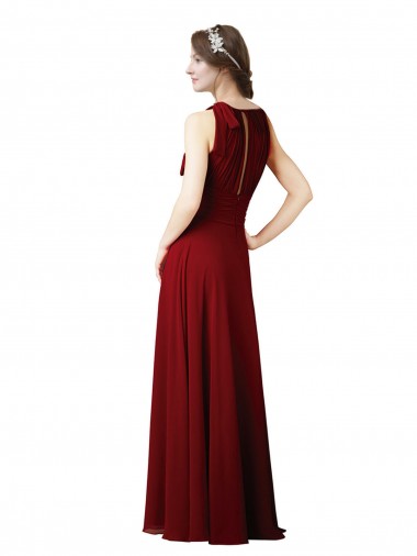 Luxe Chiffon Bridesmaid Dress with Open Slit In the Back Canada