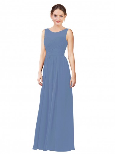 Luxe Chiffon Bridesmaid Dress with Illusion and Sweetheart Neckline Canada