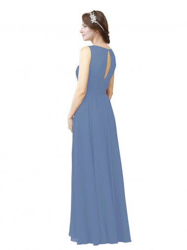 Luxe Chiffon Bridesmaid Dress with Illusion and Sweetheart Neckline Canada