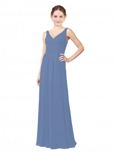 Shop Draped V-Neck Luxe Chiffon Bridesmaid Dress Canada