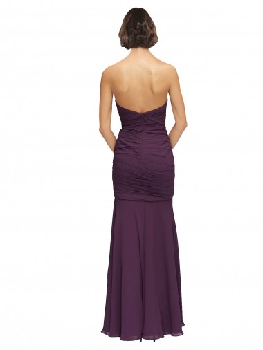 Full Length Chiffon Bridesmaid Dress with Sweetheart Neckline and Ruffles Canada