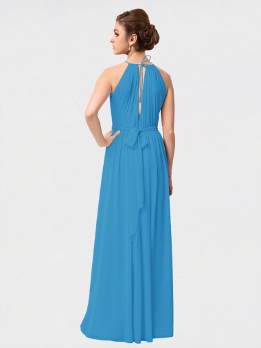 High Low Long Halter Keyhole Chiffon Bridesmaid Dress Canada
