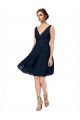 Short Knee Length Criss Cross Draped Chiffon Cocktail Bridesmaid Dress Canada