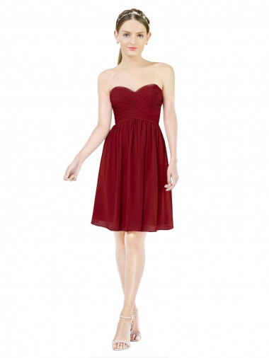 Short Sweetheart Knee Length Chiffon Cocktail Bridesmaid Dress with Open Back Canada