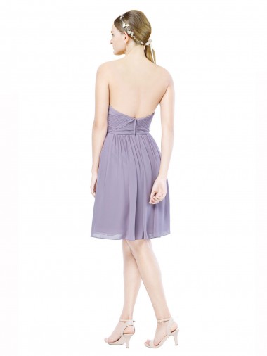 Short Sweetheart Knee Length Chiffon Cocktail Bridesmaid Dress with Open Back Canada