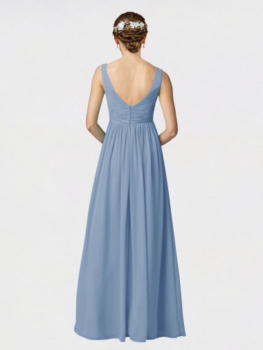 Long Chiffon Bridesmaid Dress with Sweetheart Neckline and Wide Straps Canada