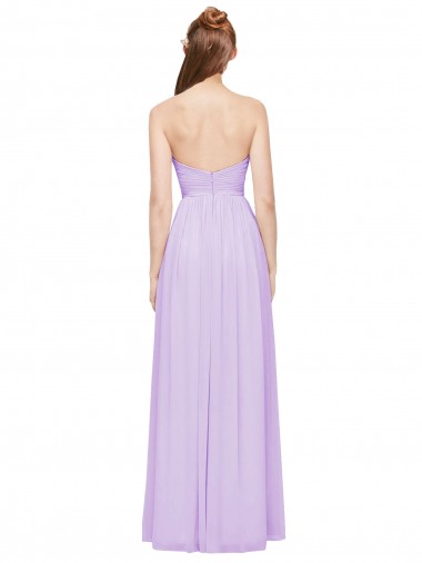 Strapless Mermaid Chiffon Bridesmaid Dress WITH High Side Slit and Ruffles Canada