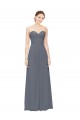 Twisted Waist Pleats Sweetheart Long Chiffon Bridesmaid Dress Canada