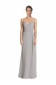 Long Chiffon A-Line Bridesmaid Dress with Criss-Cross Draped Bodice Canada