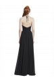 Halter Chiffon Bridesmaid Dress with V-Neckline and Criss Cross Waist Canada