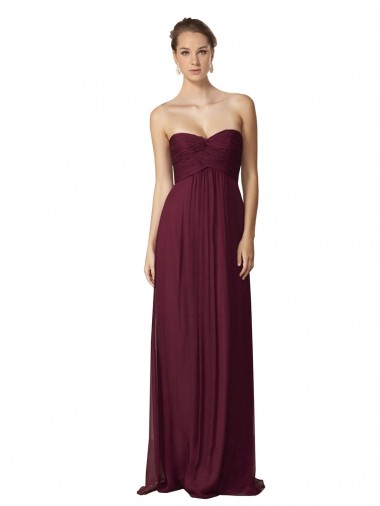 Floor Length Chiffon Bridesmaid Dress with Sweetheart Neckline Canada