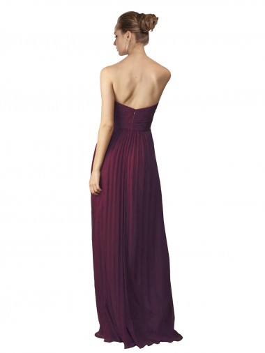 Floor Length Chiffon Bridesmaid Dress with Sweetheart Neckline Canada