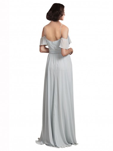 Off the Shoulder Spaghetti Strap Long Chiffon Bridesmaids Dress Canada