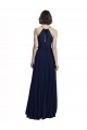 High Neckline Floor Length Chiffon Bridesmaid Dress with Belt Canada