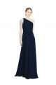 Long Chiffon Bridesmaid Dress with One Shoulder Neckline And Belt Canada