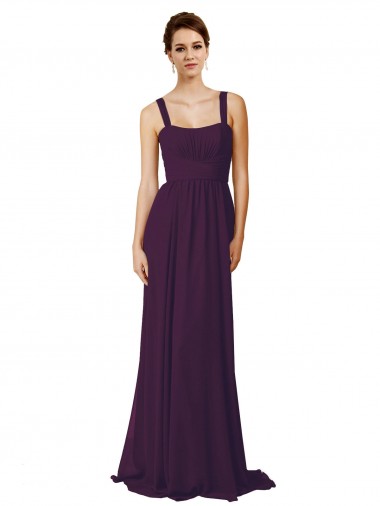 Full Length Chiffon Bridesmaid Dress with Spaghetti Straps Canada