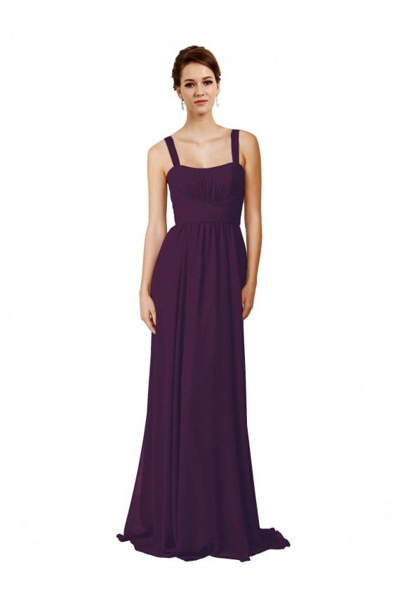 Full Length Chiffon Bridesmaid Dress with Spaghetti Straps Canada