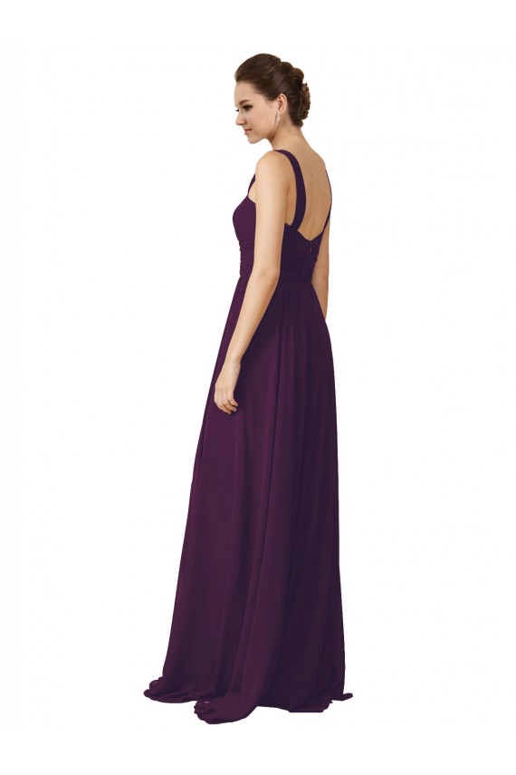 Full Length Chiffon Bridesmaid Dress with Spaghetti Straps Canada