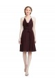 Short Knee Length Chiffon Bridesmaids Dress with Halter Cowl Neck Canada