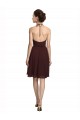 Short Knee Length Chiffon Bridesmaids Dress with Halter Cowl Neck Canada
