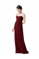 Hand-Ruched Sweetheart Long Chiffon Bridesmaid Dress Canada