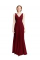 Long Chiffon V-Neck Bridesmaids Dress with Double Strap Canada