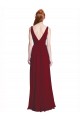 Long Chiffon V-Neck Bridesmaids Dress with Double Strap Canada