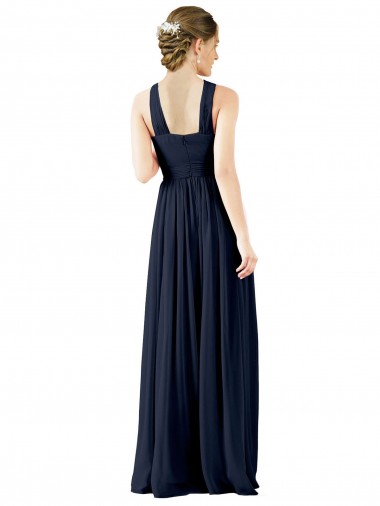 High V-Neck Floor Length Chiffon Bridesmaid Dress Canada