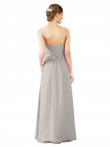 Twisted Strapless Sweetheart Neckline Long Chiffon Bridesmaid Dress Canada