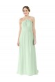 Front halter Neckline and Deep Back Long Chiffon Bridesmaid Dress Canada