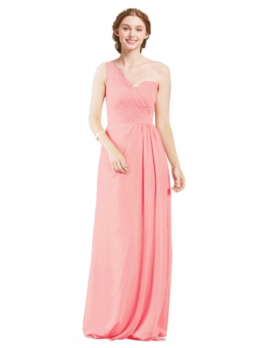 Shop One Shoulder Sweetheart Neckline Long Chiffon Bridesmaid Dress Canada