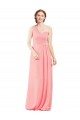 One Shoulder Sweetheart Neckline Long Chiffon Bridesmaid Dress Canada