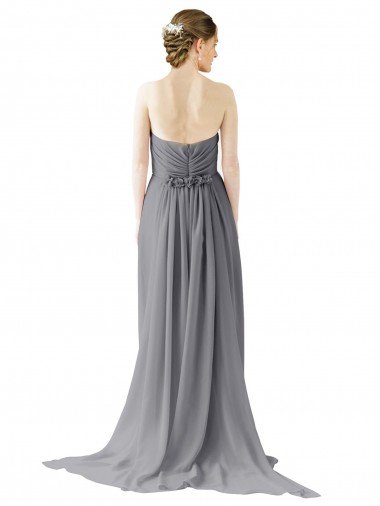 Long Chiffon Bridesmaid Dress with Sweetheart Neckline and Flowing Back Canada