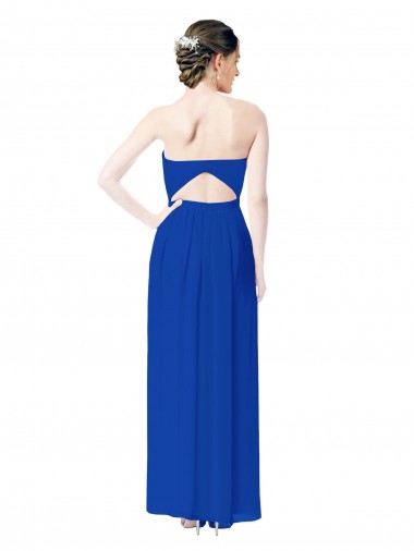 Strapless Sweetheart Keyhole Back Long Chiffon Bridesmaid Dress Canada