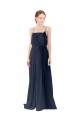 Spaghetti Straps Open Back Long Chiffon Bridesmaid Dress Canada