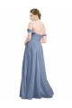 Long Floor Length Chiffon Bridesmaid Dress with Fluttering Off the Shoulder Straps Canada