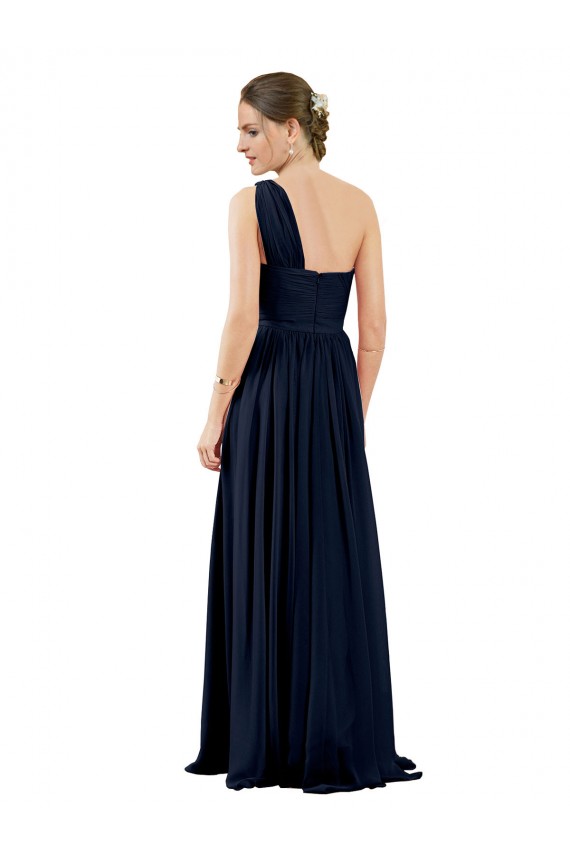 Draped One Shoulder Strapless Chiffon Bridesmaid Dress Canada