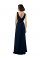 Chiffon Sleeveless Bridesmaid Dress with V Front and Back Canada