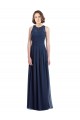 Chiffon High Neck Sleeveless Bridesmaid Dress with Pleats Canada