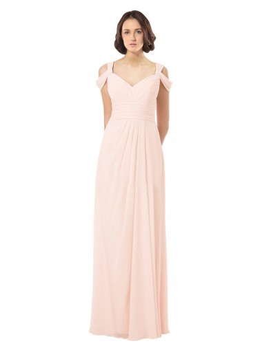 Chiffon Sweetheart Bridesmaid Dress with An Illusion Overlay Canada