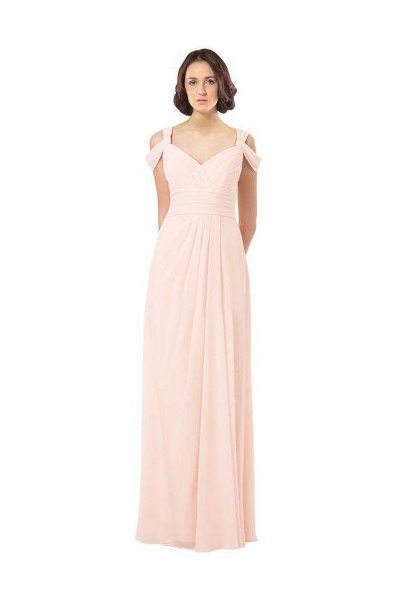 Chiffon Sweetheart Bridesmaid Dress with An Illusion Overlay Canada