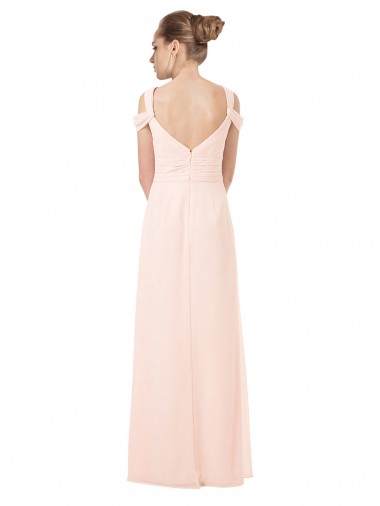 Chiffon Sweetheart Bridesmaid Dress with An Illusion Overlay Canada