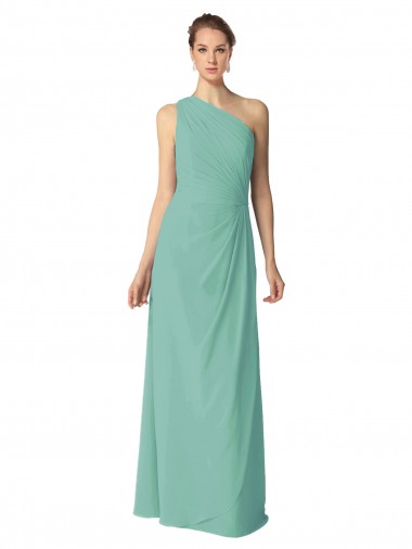Shop Long Chiffon One Shoulder Full Length Bridesmaid Dress Canada