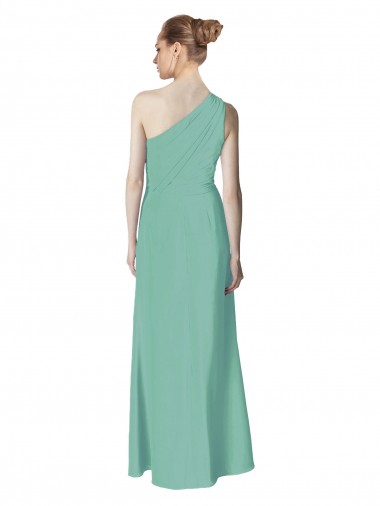 Long Chiffon One Shoulder Full Length Bridesmaid Dress Canada