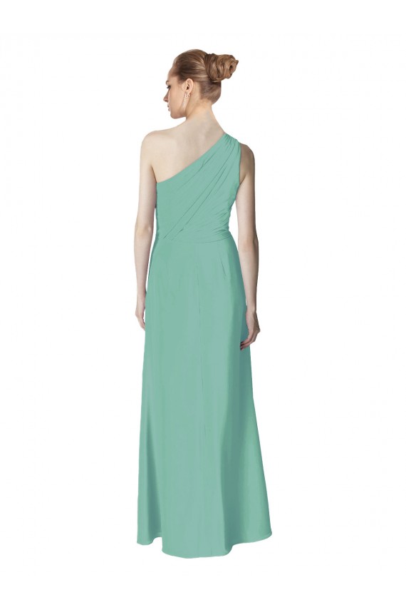 Long Chiffon One Shoulder Full Length Bridesmaid Dress Canada