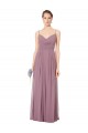 V-Neck Spaghetti Strap Open Back Long Chiffon Bridesmaid Dress Canada